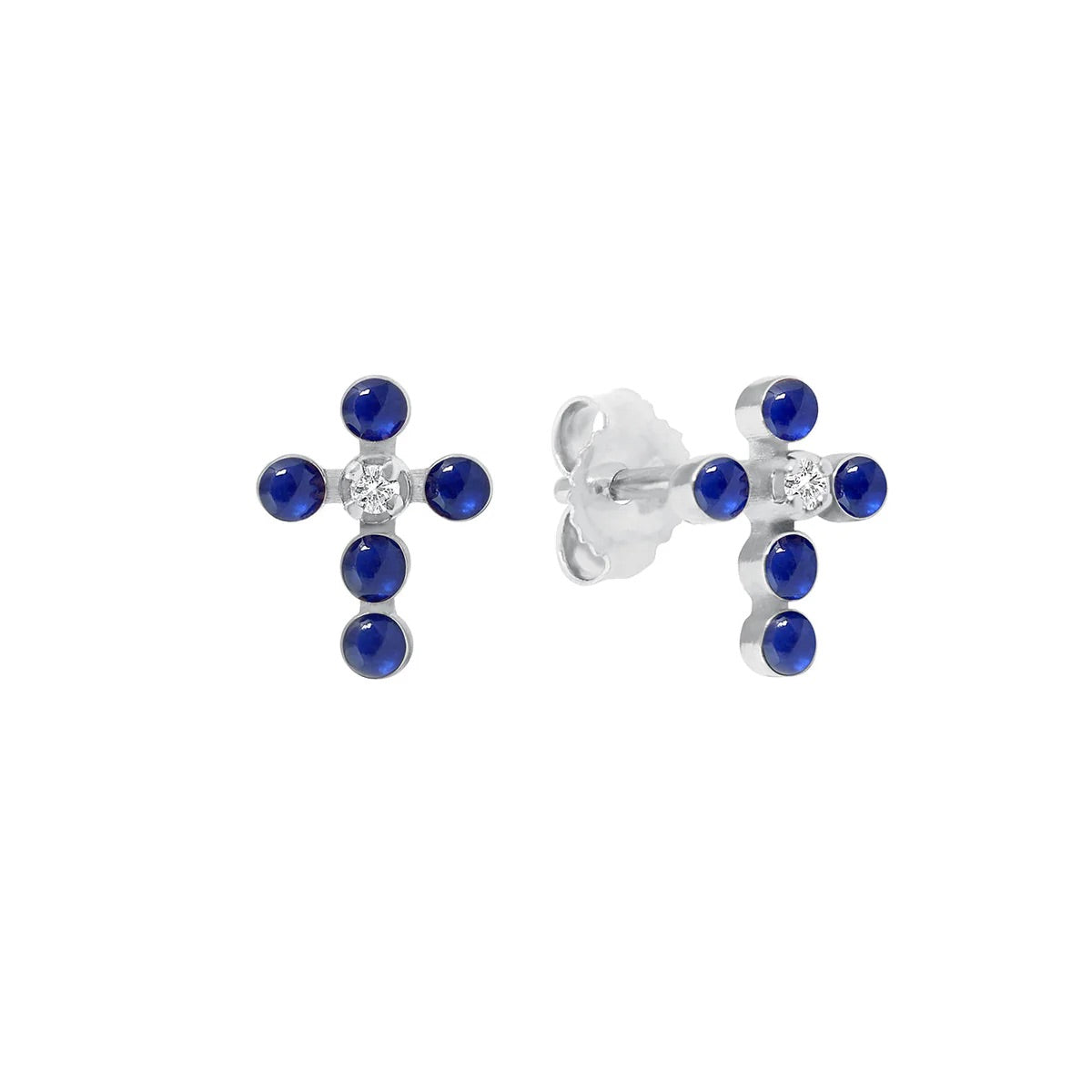 Boucles d’oreilles Croix Perlée Diamants
